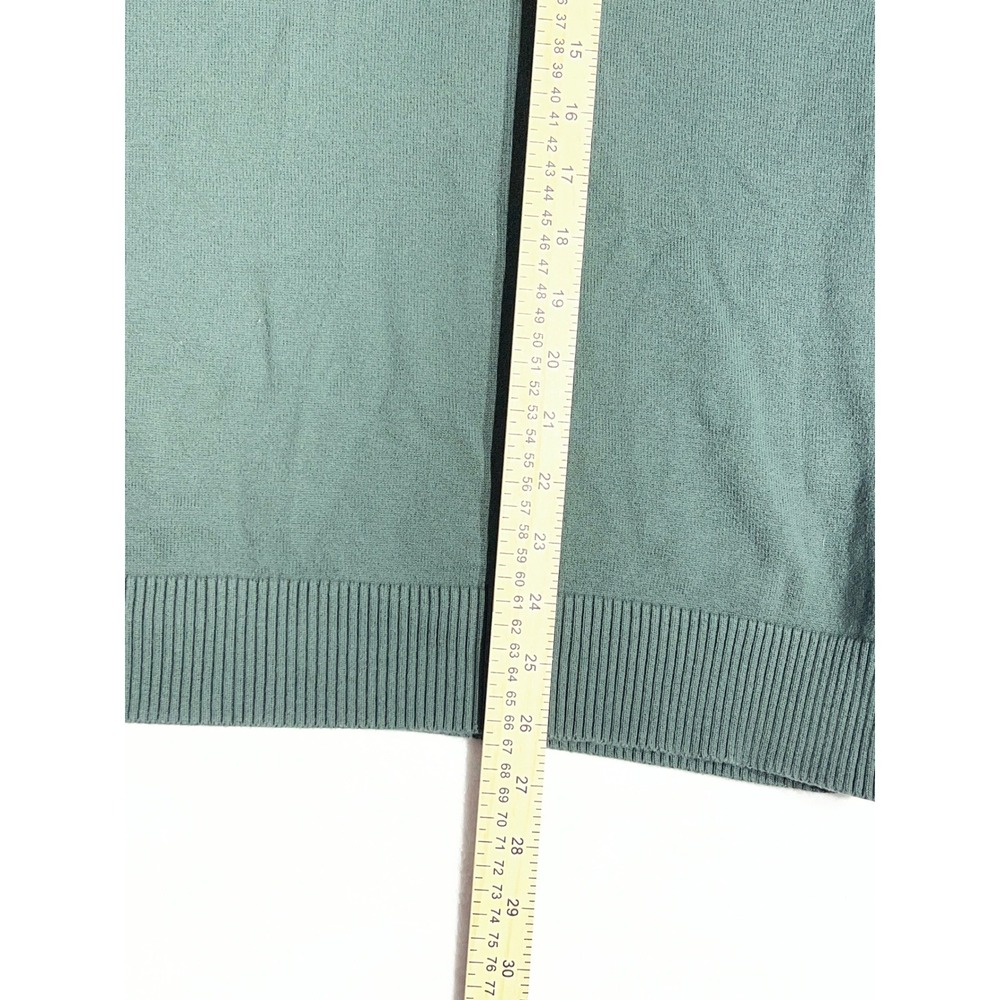 Tommy Hilfiger Mens XL Green V-Neck Long Sleeve Knit Sweater Logo Pullover - Picture 7 of 9